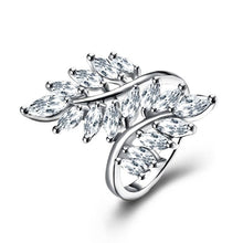 Swarovski Elements Multi Orchid Floral Cocktail Ring In White Gold