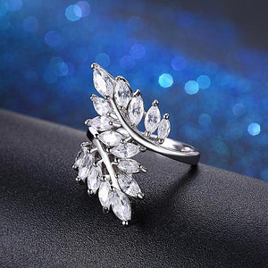Swarovski Elements Pav'e Butterfly Ring in 18K White Gold