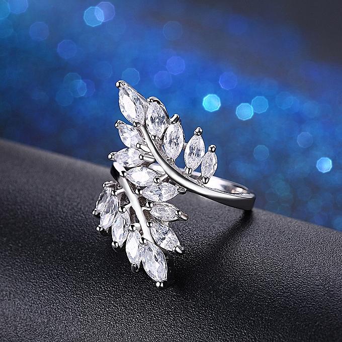 Swarovski Elements Pav'e Butterfly Ring in 18K White Gold