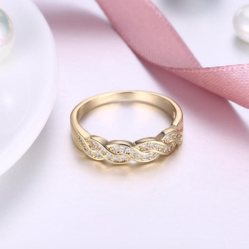 Swarovski Intertwined Braided Swirl Band Ring
