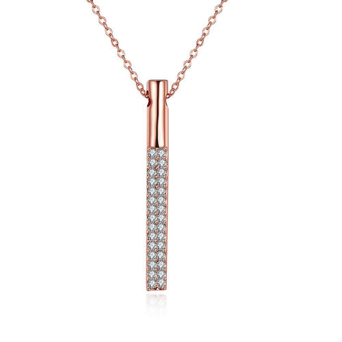 Vertical Drop Swarovski Elements Necklace in 14K Rose Gold
