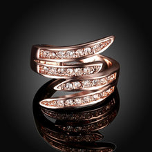Swirl Cocktail Ring Made with Swarovski in 14K Rose Gold