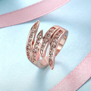 Swirl Cocktail Ring Made with Swarovski in 14K Rose Gold