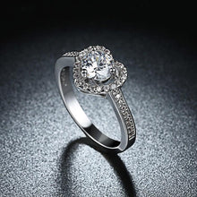 Pav'e Heart Princess Cut Engagement Ring