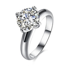 Single Solitaire Princess Cut Engagement Ring Set in White Gold