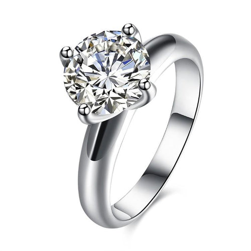 Single Solitaire Princess Cut Engagement Ring Set in White Gold