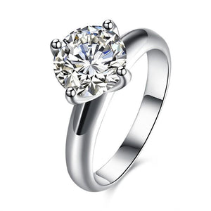 Single Solitaire Princess Cut Engagement Ring Set in White Gold