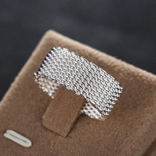 Sterling Silver Plated Woven Mesh Ring