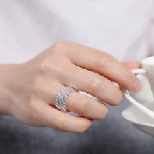 Sterling Silver Plated Woven Mesh Ring