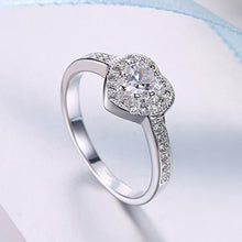 Swarovski Elements Heart Shaped Pave' Ring in 18K White Gold