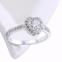 Swarovski Elements Heart Shaped Pave' Ring in 18K White Gold