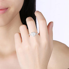 Swarovski Elements Heart Shaped Pave' Ring in 18K White Gold