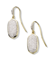 Swarovski Elements Dangling Micro-Pav'e Earrings in 18K Gold