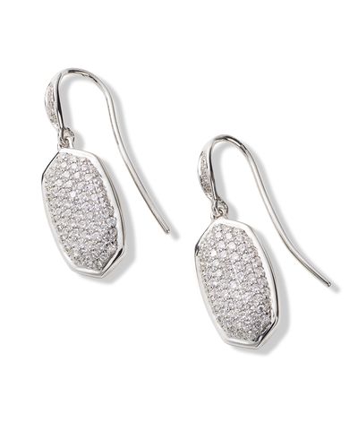 Swarovski Elements Dangling Micro-Pav'e Earrings in 18K Gold