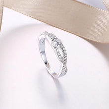 Sterling Silver Curved Pav'e Swarovski Ring