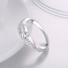 Sterling Silver Curved Pav'e Swarovski Ring
