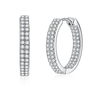 Sterling Silver Pav'v Swarovski Hoops