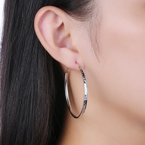 Sterling Silver Classic Hammered Hoops