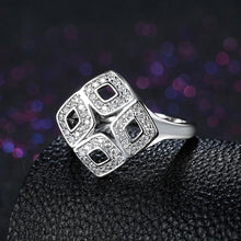 Sterling Silver Pav'e Rhombus Shaped Ring