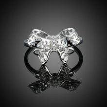Sterling Silver Swarovski Bow-Tie Cocktail Ring