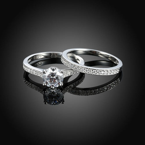Sterling Silver Pav'e Swarovski Duo Lining Ring