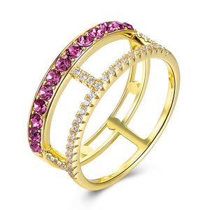 Sterling Silver Cage Ring Made with Swarovski Crystals - 2 Options Available