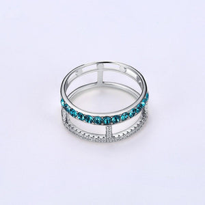 Sterling Silver Cage Ring Made with Swarovski Crystals - 2 Options Available