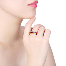 Sterling Silver Rainbow Swarovski Ring